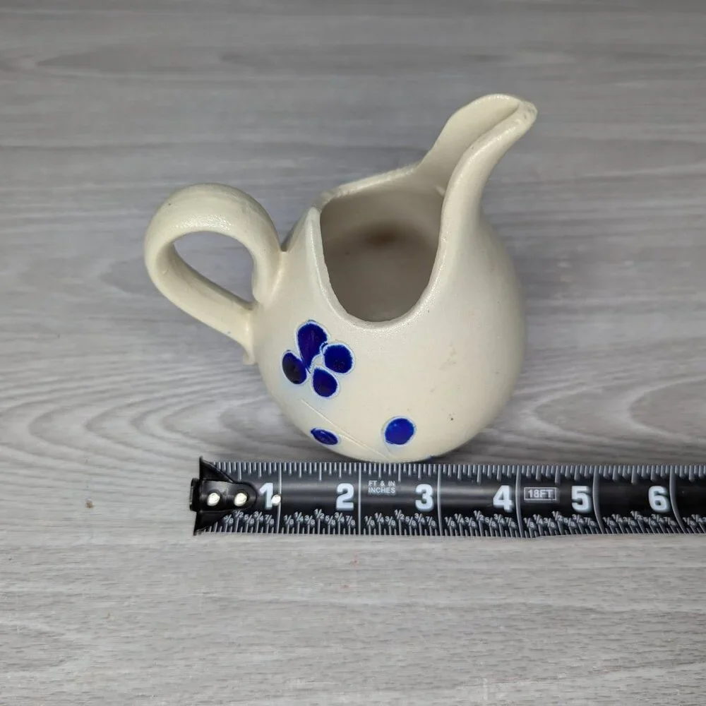 Williamsburg Pottery Cobalt Blue Creamer Salt Glazed Unique